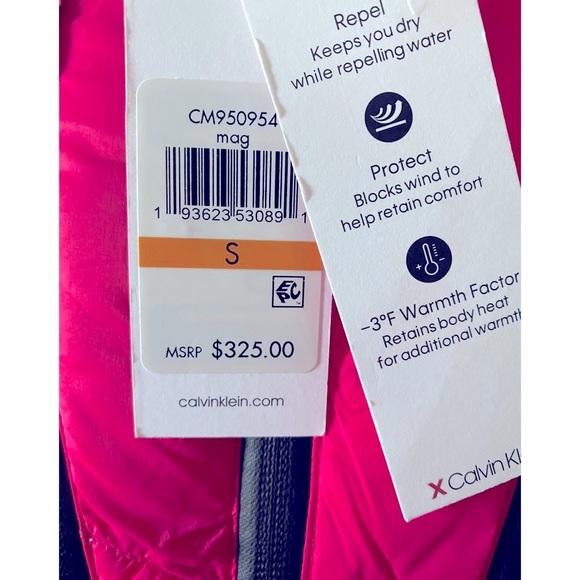 NWT Men’s Calvin Klein Neon Raspberry/Pink Puffer Jacket Coat S - Picture 4 of 10